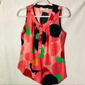 sleeveless circles & buttons pink stretch black
